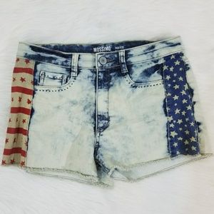 High Rise American Flag cutoff jean shorts